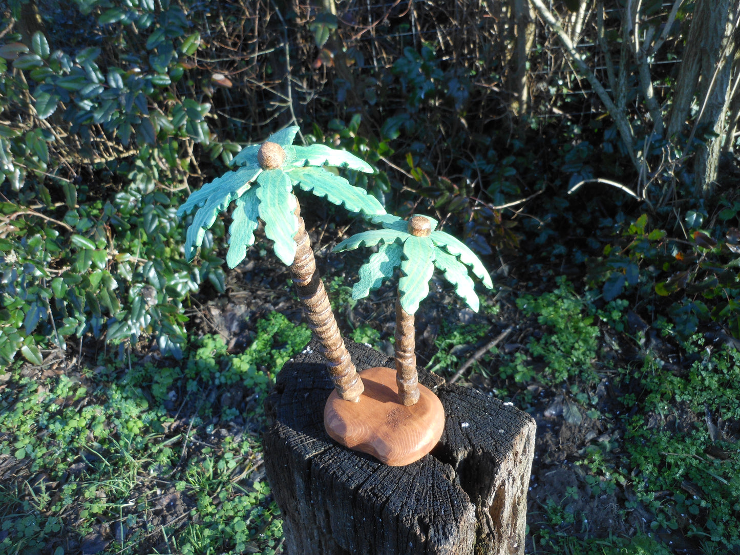 Palme aus Holz Handarbeit upcycling Deko  Wooden palm tree handmade upcycling