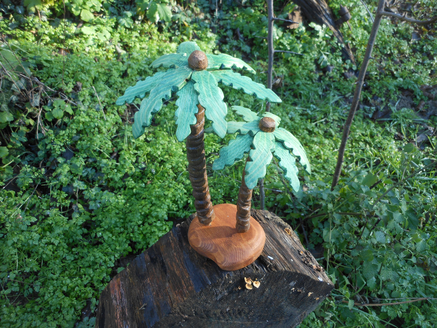 Palme aus Holz Handarbeit upcycling Deko  Wooden palm tree handmade upcycling