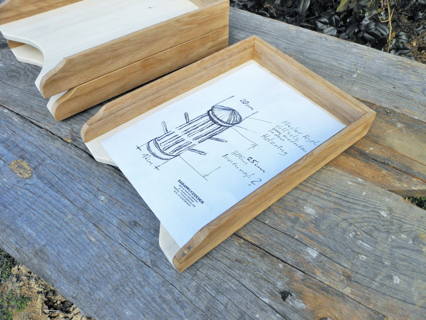 Schreibtischablagen unbehandelt aus uraltem Eichenholz und Nadelholz Desk shelves untreated made of ancient oak wood and coniferous wood