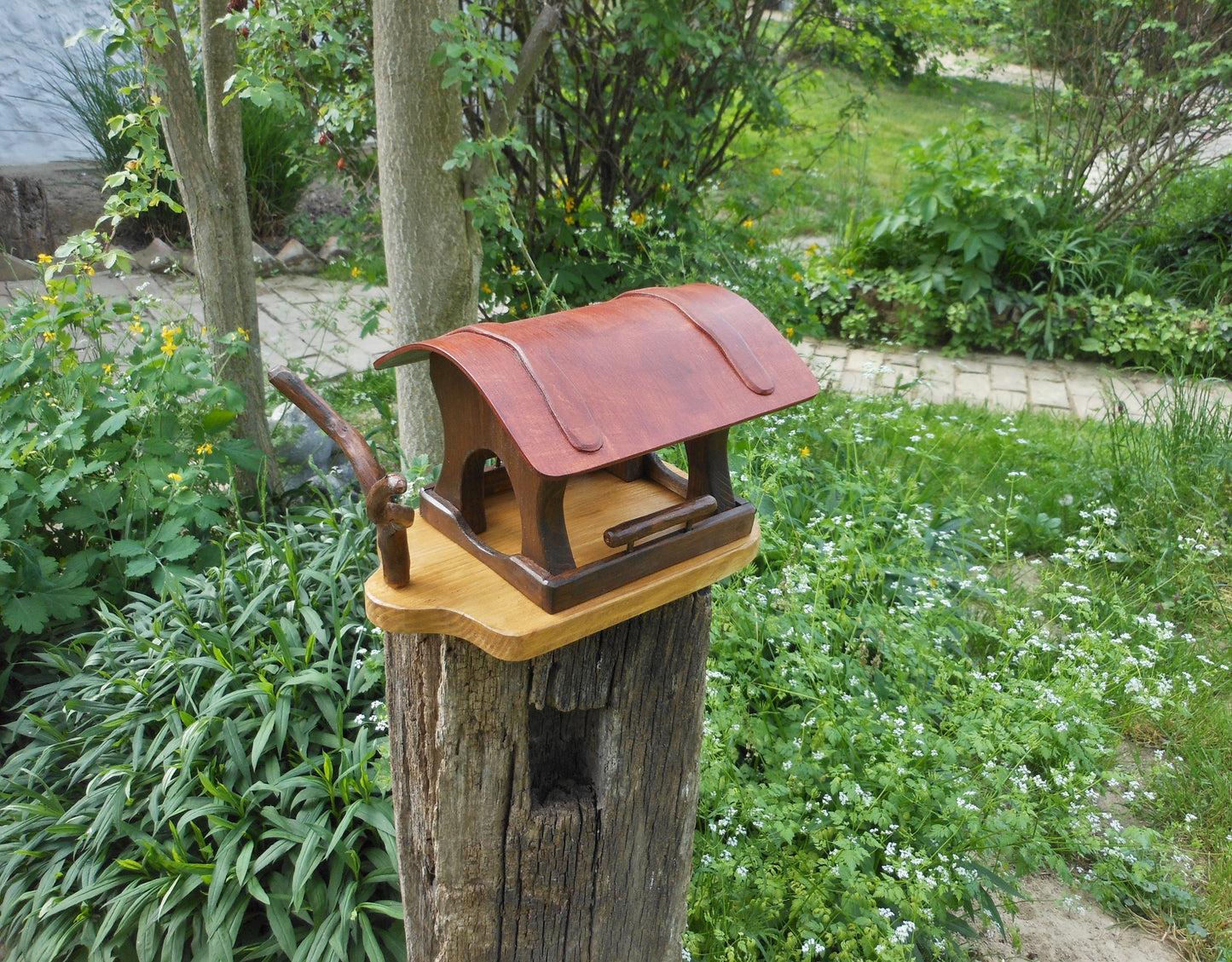 Vogelfutterhaus klein Handarbeit  Altes Nadelholz