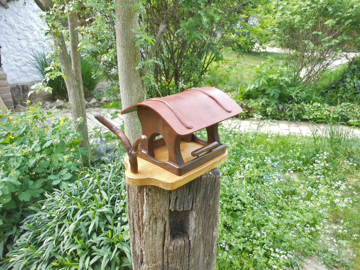 Vogelfutterhaus klein Handarbeit  Altes Nadelholz