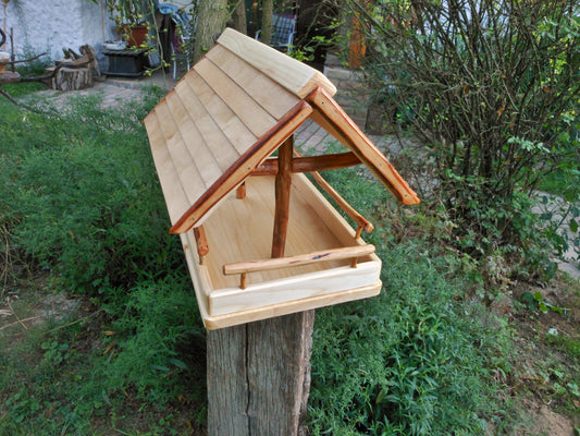 Vogelfutterhaus groß Vogelhäuschen Vogelfutterstation Handarbeit Umweltfreundlich